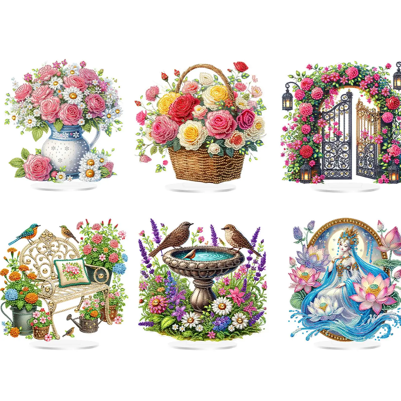 

Acrylic Special Shaped Flowers 5D DIY Diamond Art Tabletop Decorations Diamond Painting Desktop Decorations for Table Decoration