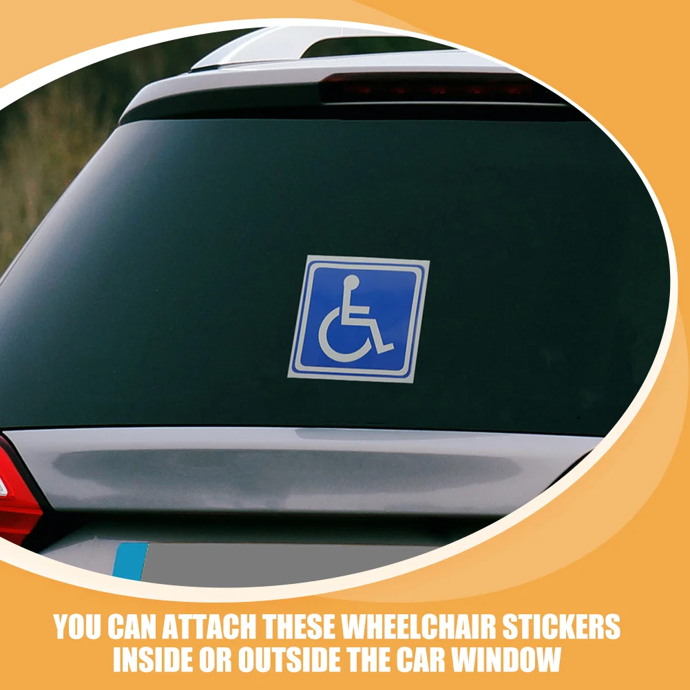 6 Vellen Stickers Voor Auto 'S Uitgeschakeld Bewegwijzering Gehandicapte Tag Parking Glas Handicap Rolstoel Symbool Labels Blauw Raam