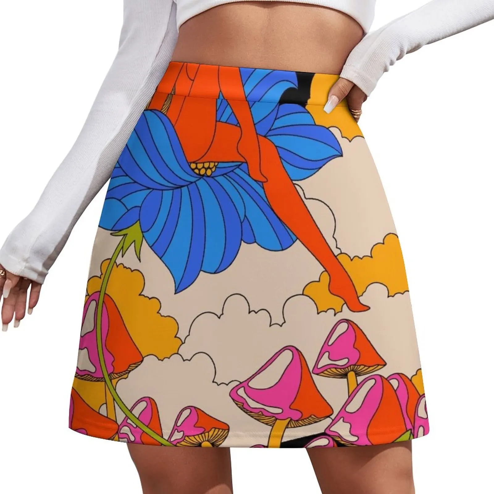 Lady in a flower Mini Skirt korean ladies summer fashion Mini Skirt