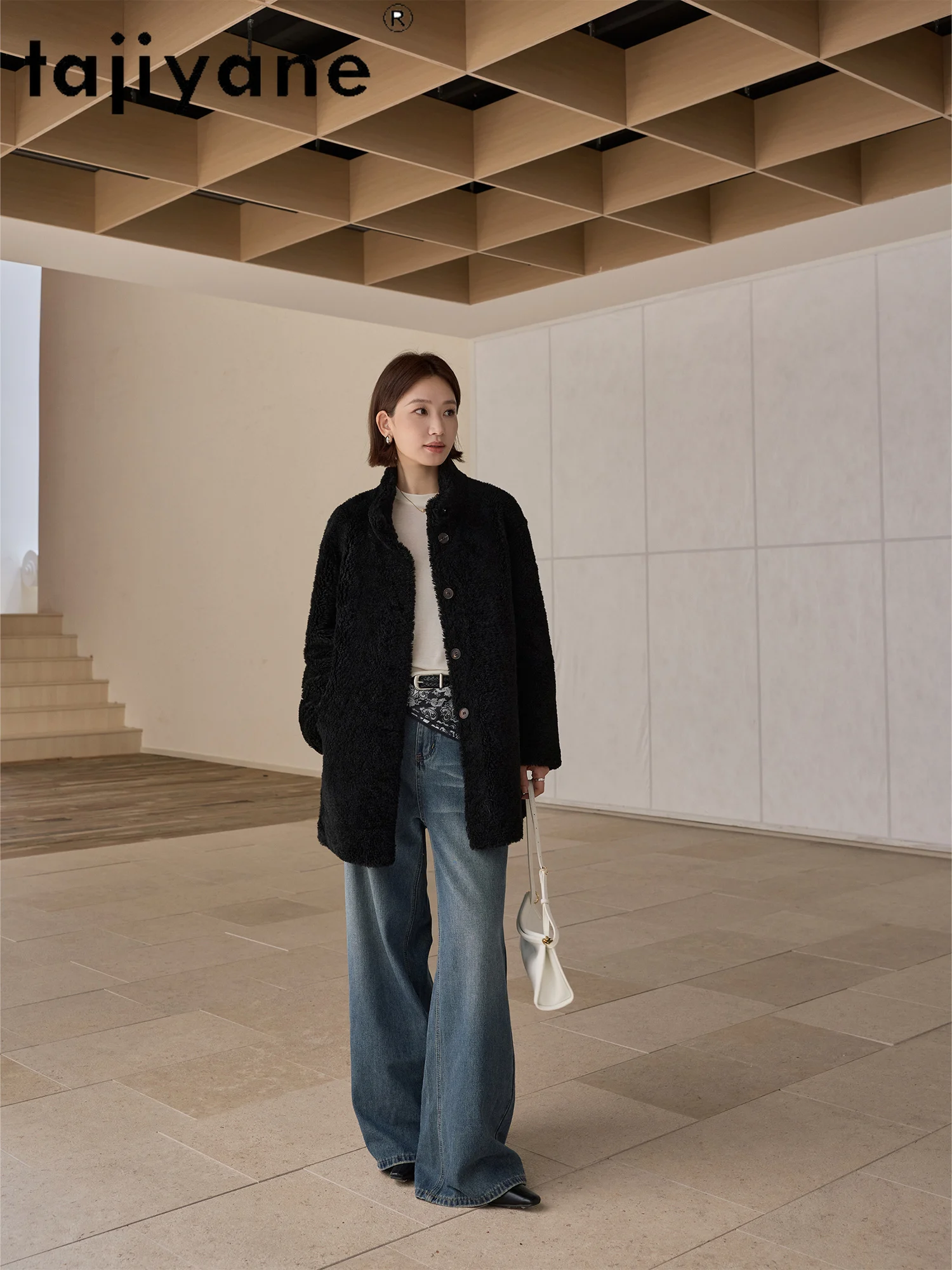 TAJIYANE الطبيعية ميرينو صوف الغنم مزدوجة الوجه معطف الفرو امرأة أنيقة سترات من الفرو الحقيقي 2025 الشتاء ملابس حريمي ropa mujer