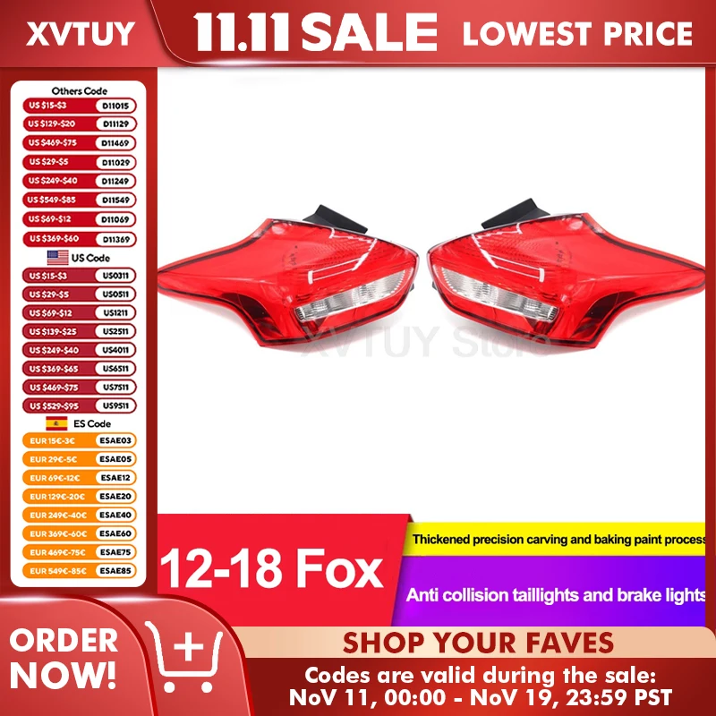 

Светодиодные задние фонари для Ford Focus 2015 2016-2018, задние задние фонари в сборе, поворотный тормоз, задние задние фонари, автомобильные аксессуары