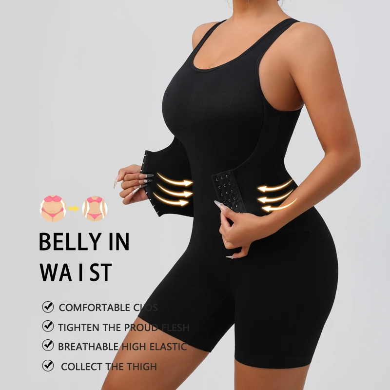 

FLARIXA Сексуальный корректирующий комбинезон с полным покрытием, утягивающий боди для тела и бедер, с широкими бретелями, бесшовный, моделирующий фигуру