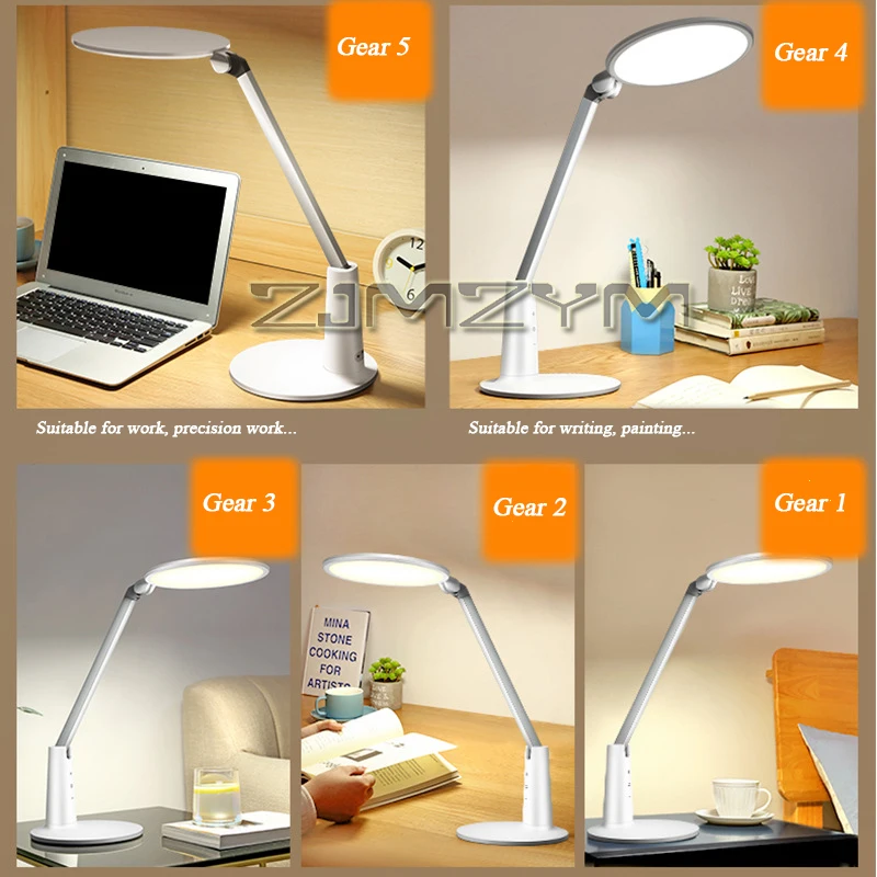 Multifunctional LED Table Lamp Charge And Plug In Five-speed Dimming Learning Desk Lamp Eye Protection Bedside Bedroom Lamp