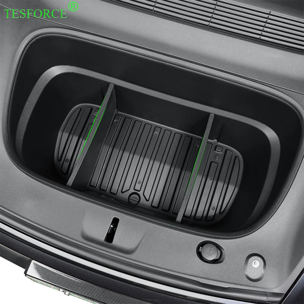 For Tesla Model Y Juniper Front Trunk Cover Roller Curtain Trunk Partition Organizer Divider Baffle Cargo Cover Protector Board