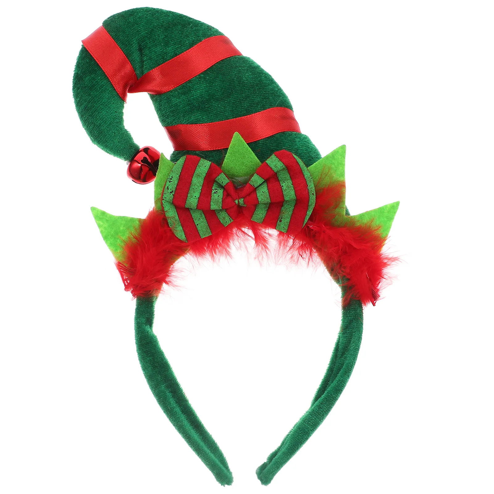 

Children Adult Christmas Santa Hat Hair Hoop Clasp Contrast Color Fluffy Bowknot Headband With Jingle Bell Cosplay Costume