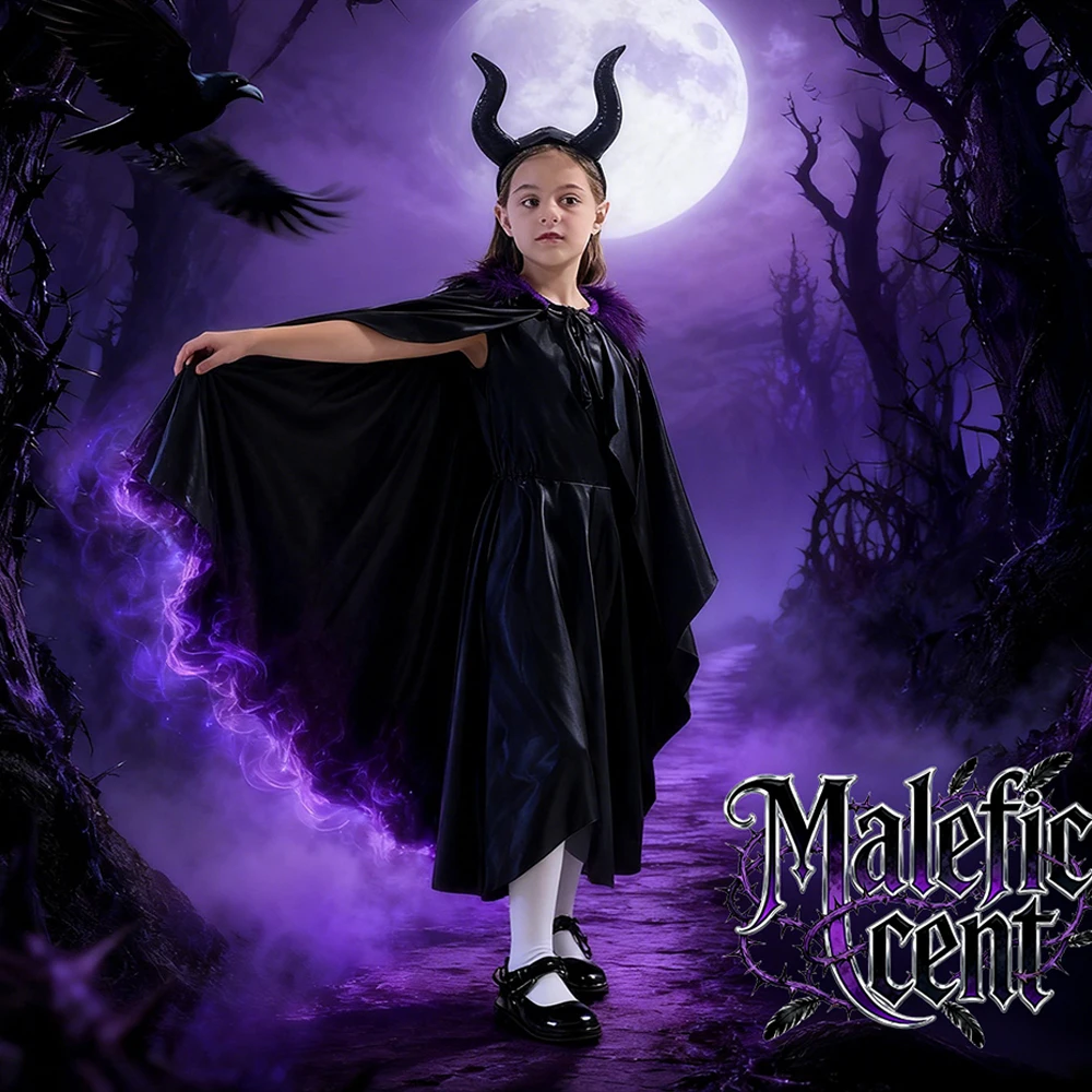 

Witch Cloak Cosplay Cape for Women Family Fantasy Costume Stage Performance Anime Role Play Convention Party Dress Up Halloween