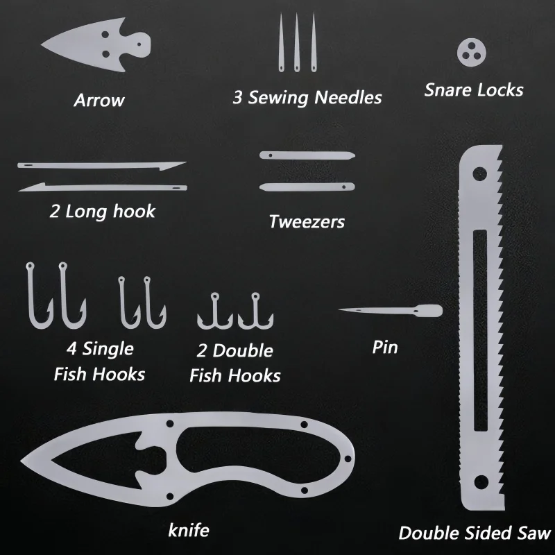 Multifunctional Outdoor Fishing Hook EDC Card - Portable Hunting & Survival Tool for Wilderness Adventures