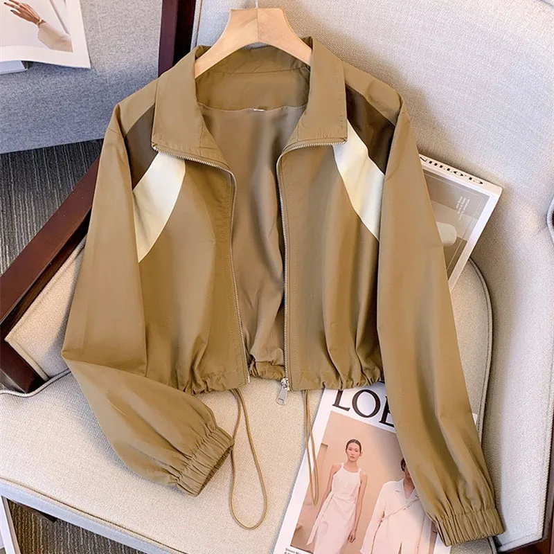 

Women's Casual Short Jacket 2025 New Spring Autumn Coat Fashion Windproof Zipper Jacket Top Korean Woman Receive High Praise
