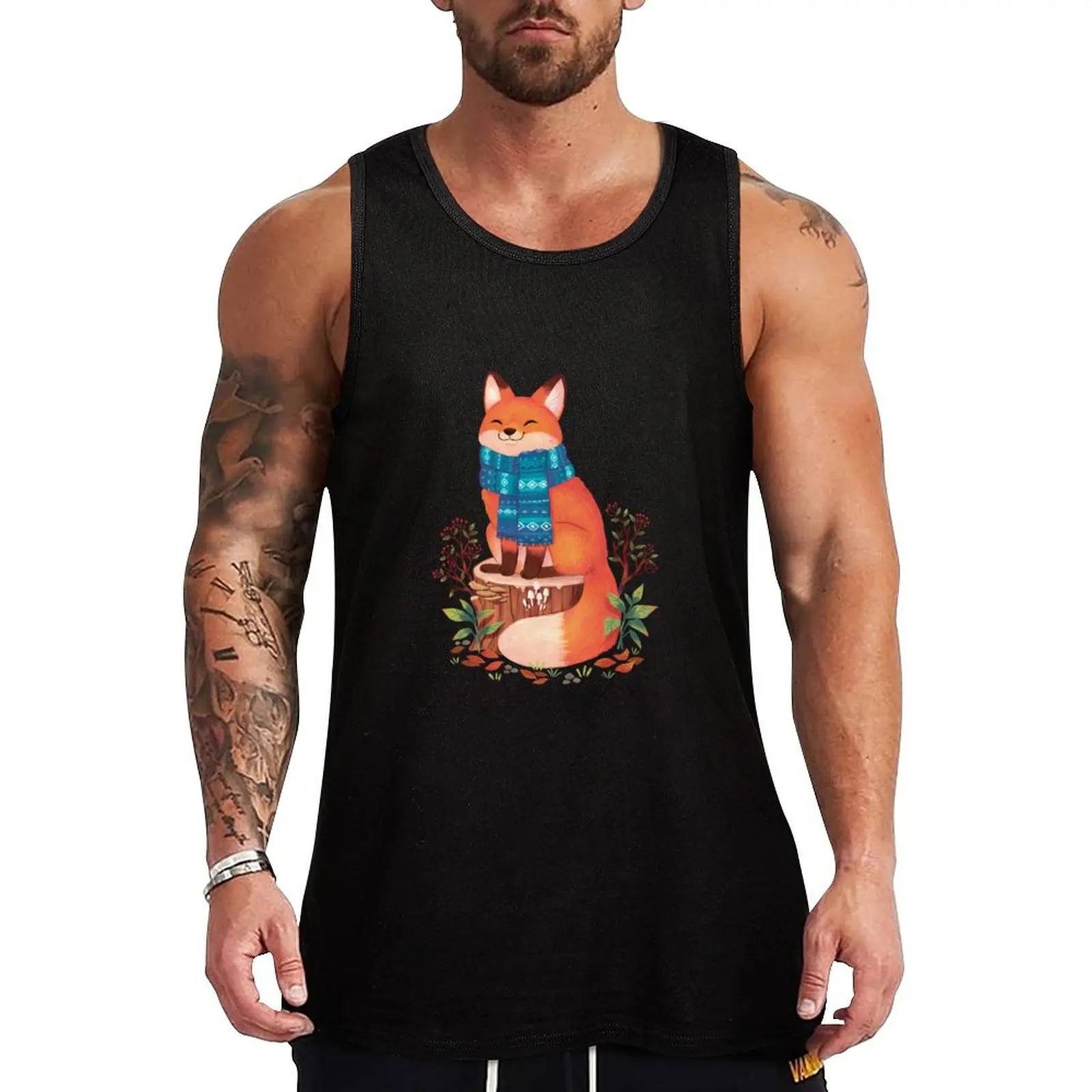 

Cozy Scarf Fox: Fall in the Woodlands Tank Top fitness clothing for men T-shirts men man sexycostume gym for men