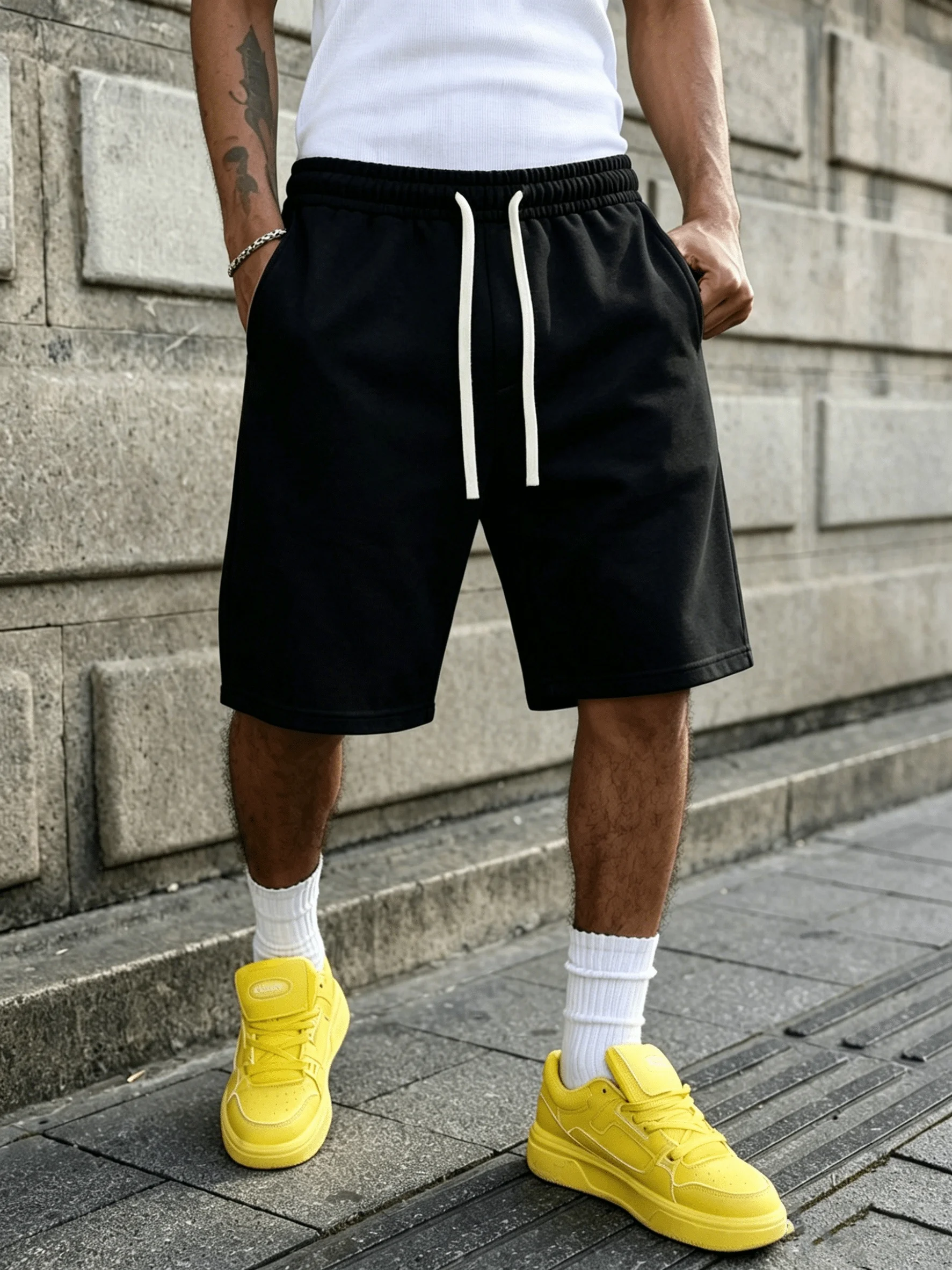 New Summer 2026 Boys' Stylish & Versatile Black Shorts – Breathable Casual Shorts, Loose Straight-Leg Athletic Style