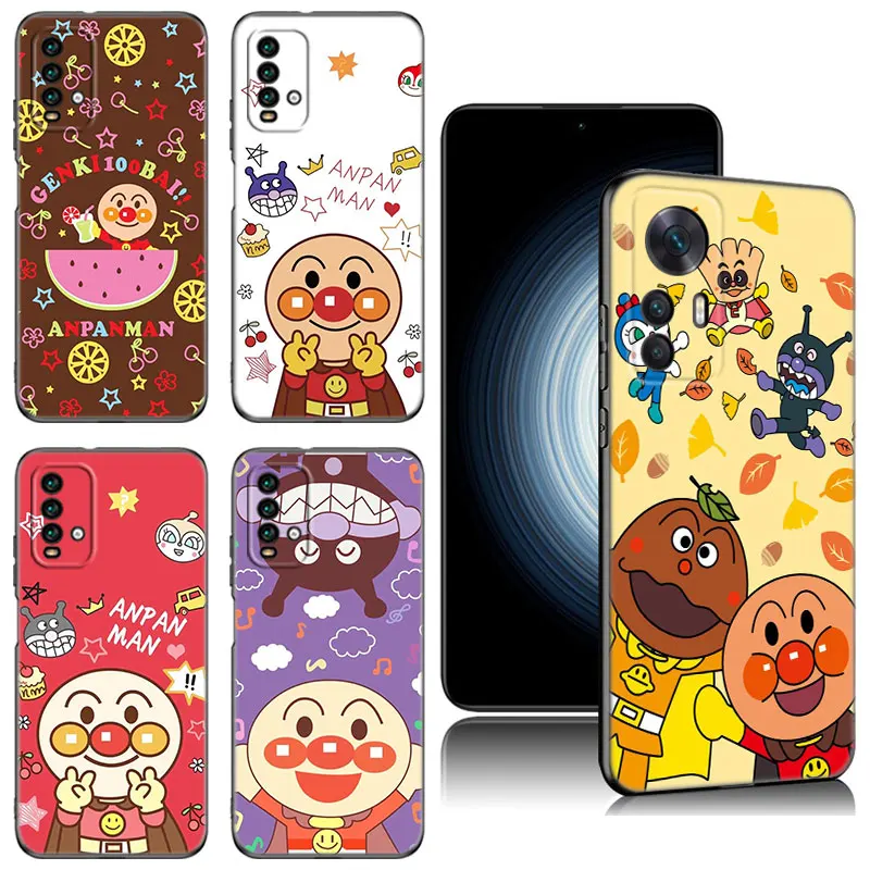 Fashion Anpanman Phone Case For Xiaomi Redmi K40 K50 Gaming Note 5 6 K20 K60 Pro 7A 8A 9A 9C 9i 9T 10A 10C 12C A1 A2 Black Cover