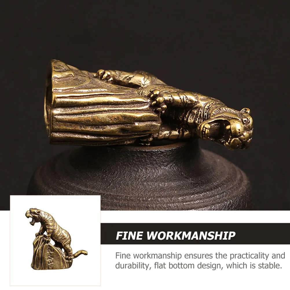 

Brass Craft Small Desktop Adornment Creative Ornament Flat Bottom Stable Tiger Shaped Indoor Desktop Animal Decor