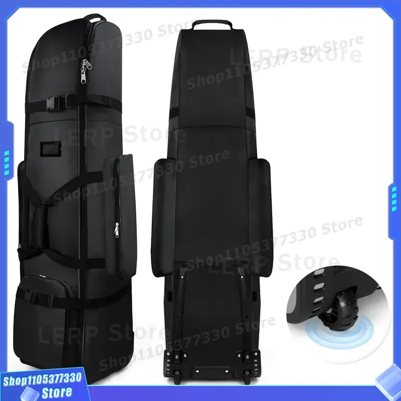 Foldable Golf Travel Bag Cover with Wheels Lightweight Airline Check Luggage for Men Women Portable Pulley Ball Case