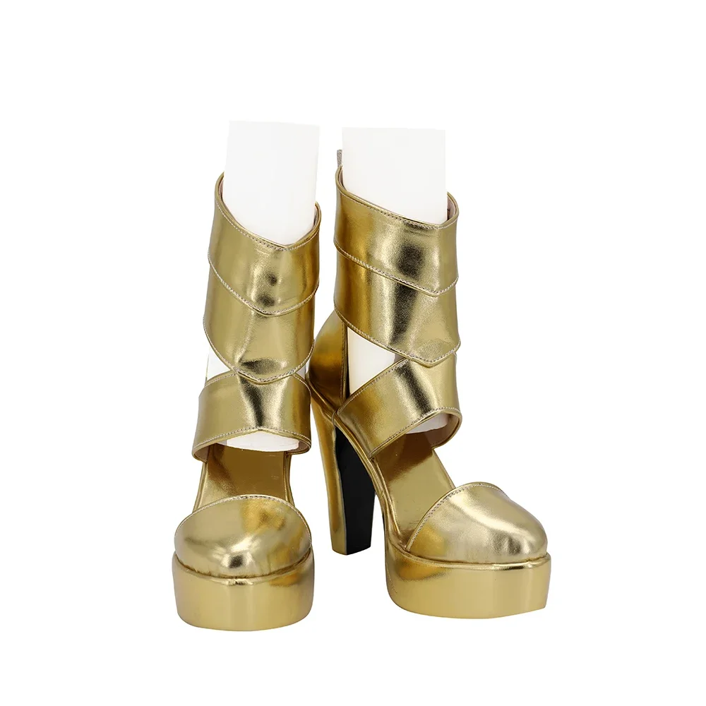 Fate Grand Order Nitocris Cosplay Shoes High Heel Golden Sandals Custom Made for Halloween Party Cosplay Accessories