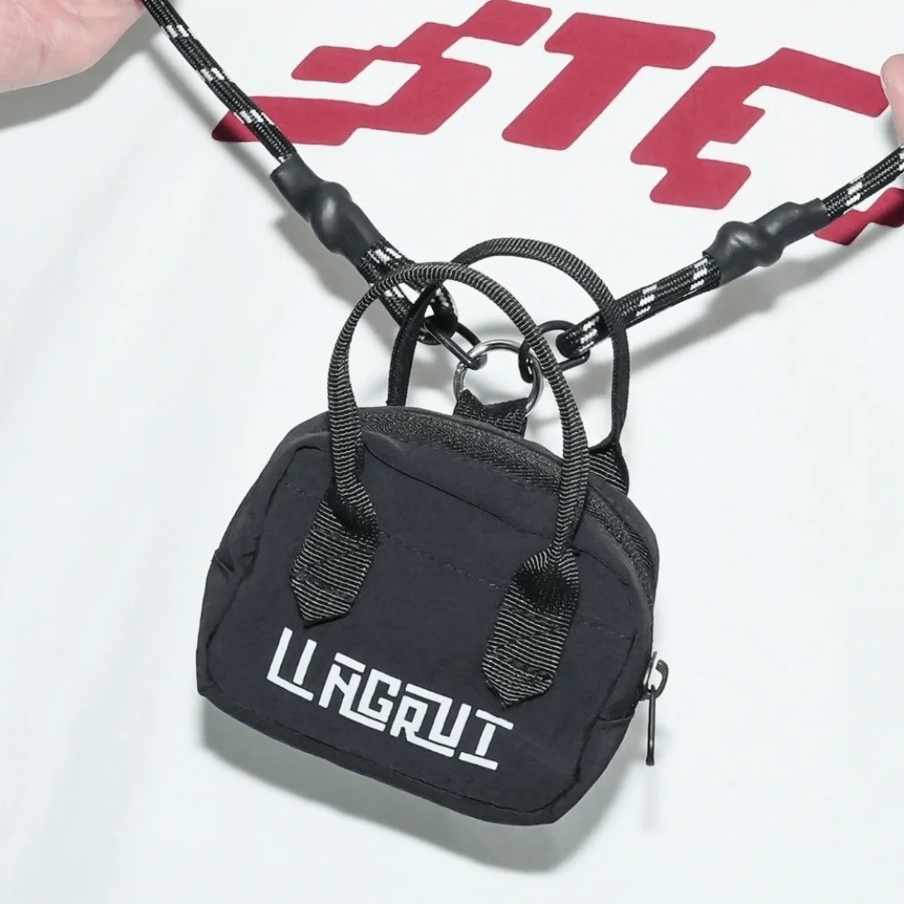 작은 수납 가방 나일론 미니 크로스백 방수 한국 스타일 목걸이 가방 카드 홀더 지퍼 파우치 남성 미니 지갑