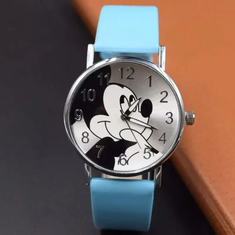 Cute Cartoon Watch Kids Quartz Wristwatch Children Leather Ladies Watch Mickey Men Women Watches Kid Boy Girls Clock Relojes