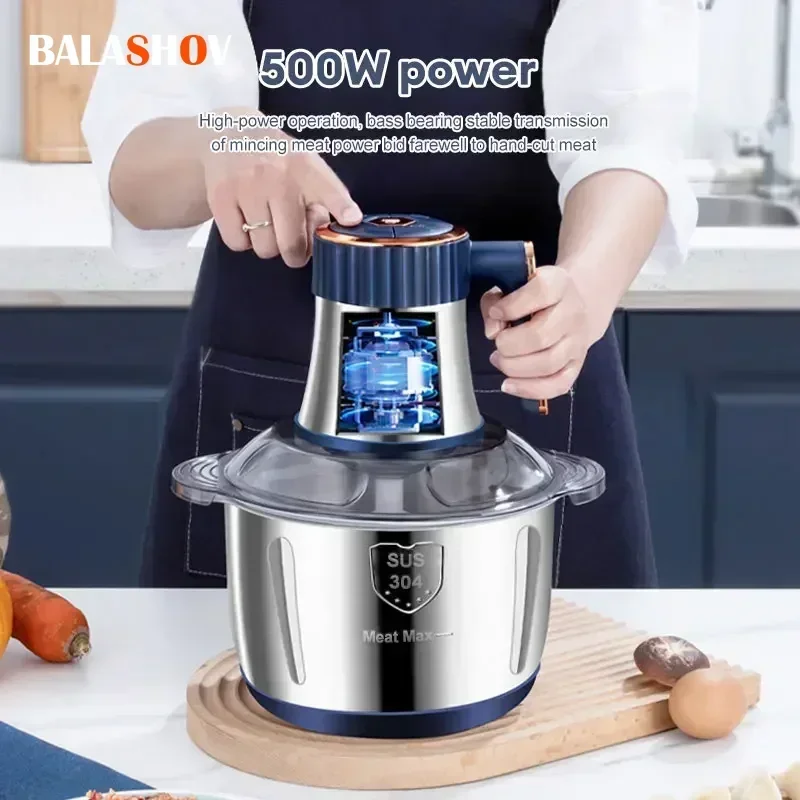 

Electric Meat Grinders Food Crusher Multifunctional Vegetable Slicer Chopper Mincer Food Processor Blender 304 Stainless Steel