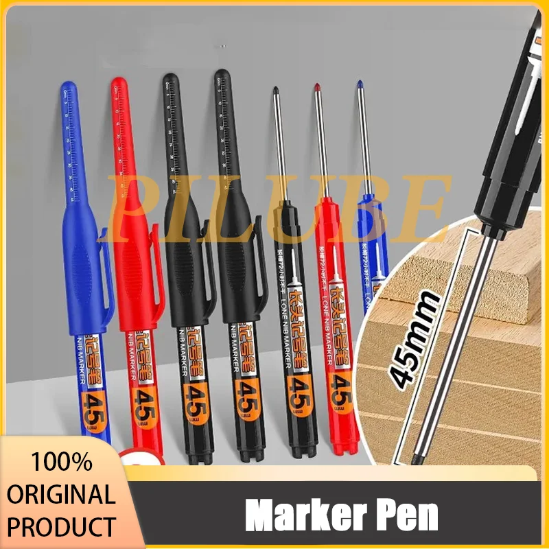 

10 шт., 45 мм, водостойкий маркер с длинной головкой, быстросохнущие чернила для деревообработки, строительство, оригинальный продукт