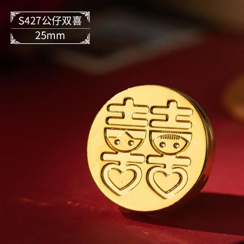 Chinese style Paint Stamp Copper Head Lunar New Year Stamp Wax for Wedding Envelope Traditional Scrapbooking DIY Seal Tool
