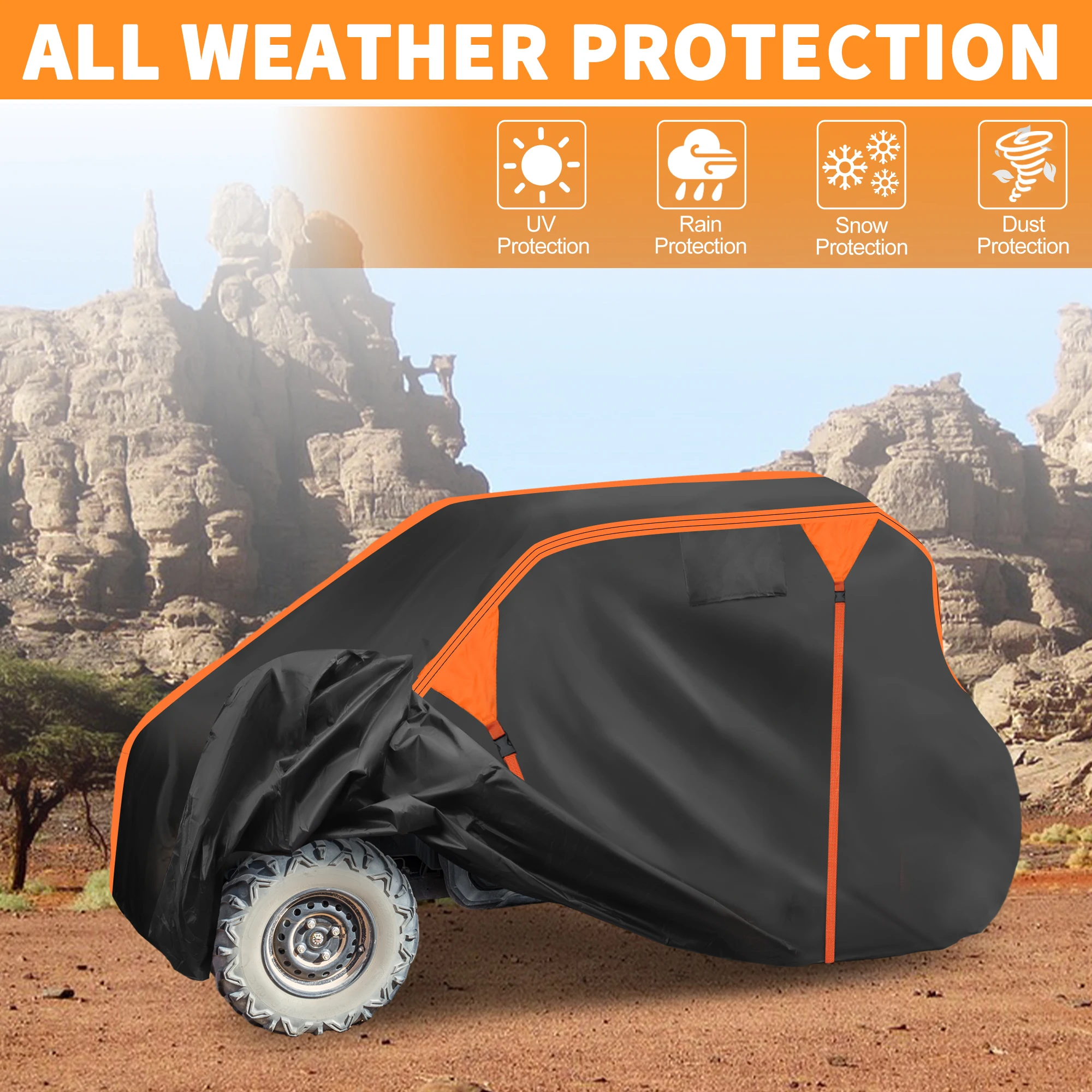 

UXCELL 210D-PU 420x165x167cm UTV Cover for Can-am MAVERICK X3 MAX for DS TURBO Waterproof Cover Outdoor Sun Rain Protection