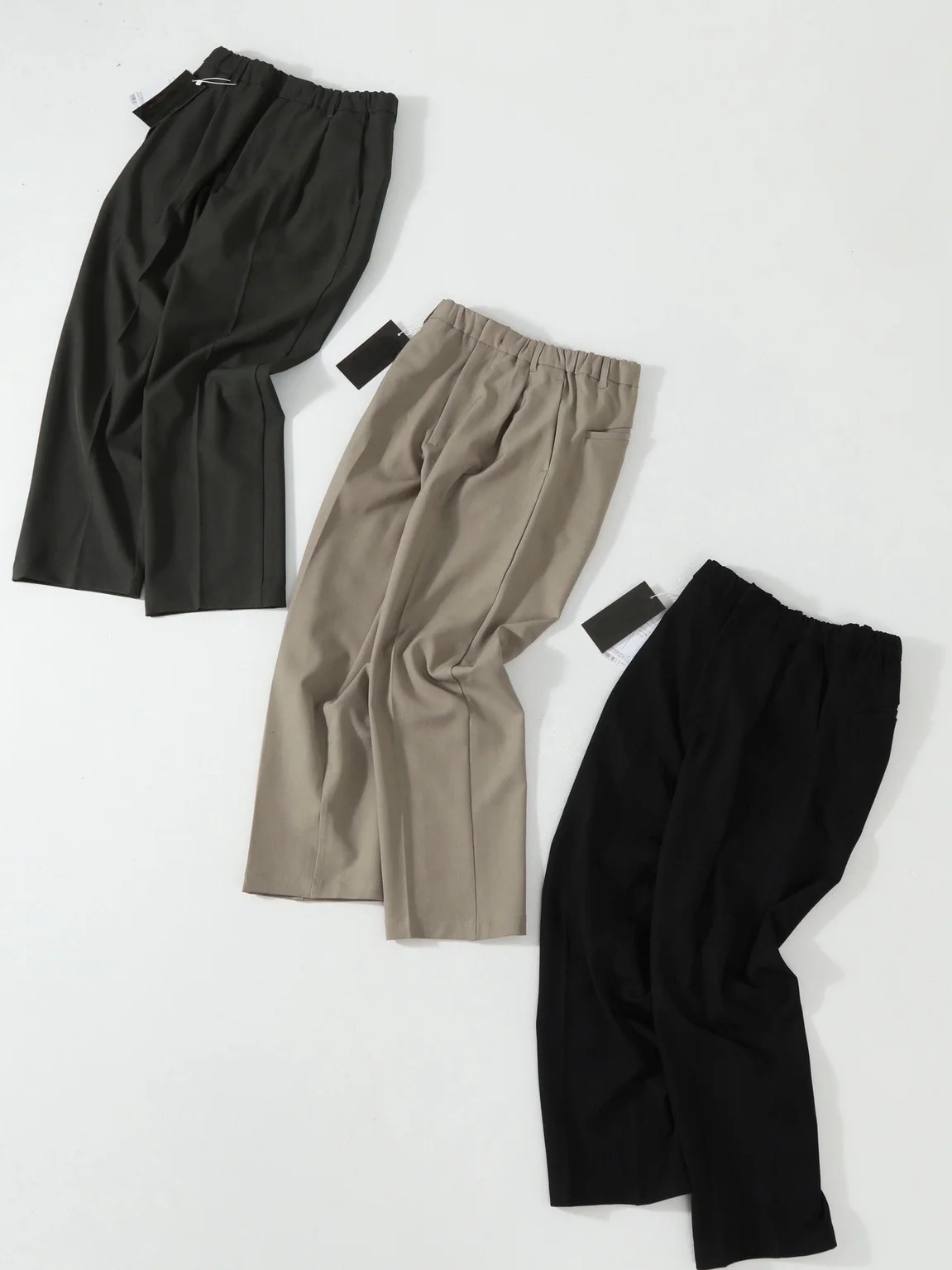 

Qui Dry Resistant Dir Casual Pants Double Fold West Pants Mixed Spinners Anti Wrinkle Front And Ba Pleats Straight Leg