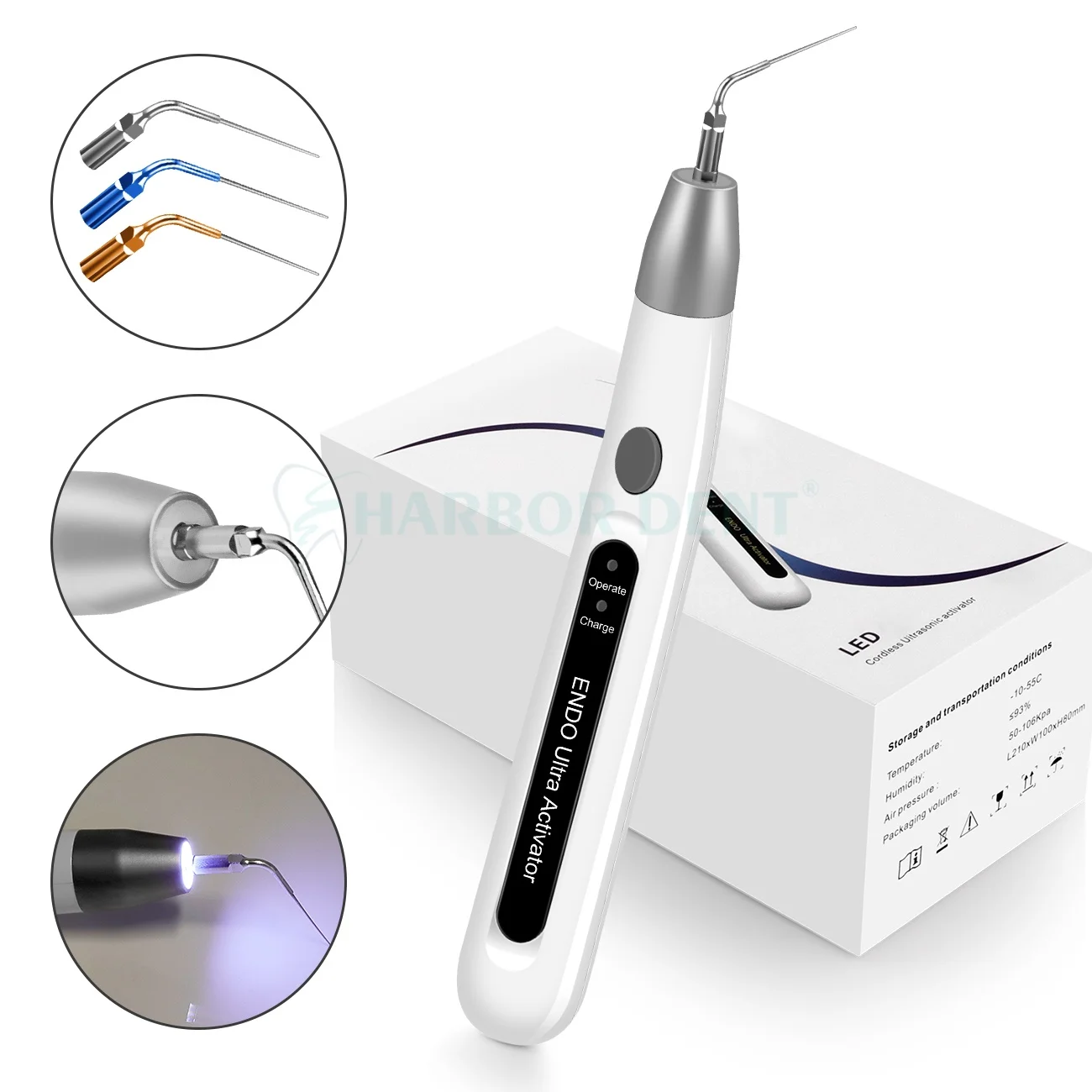 

Dental Ultrasonic LED Endo Activator Cordless Light Files Irrigator Working Needle Tips for Root Canal Clean Treatment