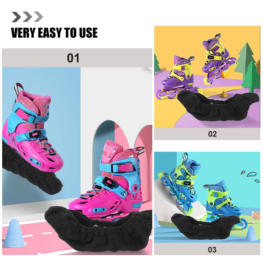 1Pair Elastic Skate Guard for Ice Skates Blades Cover Hockey Skating Shoes Protector Wide Bottom Design Slides Smoothly Over