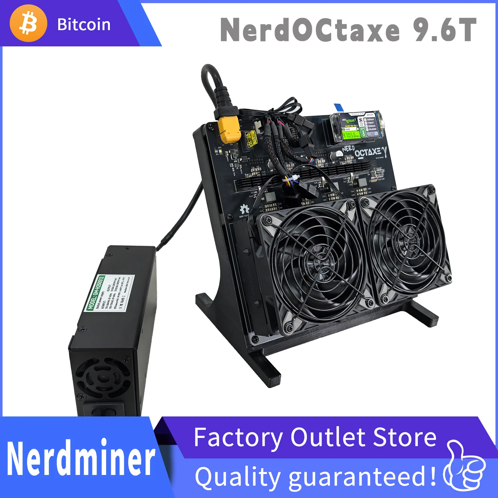 

2026 New NerdOCTAxe Air Cooling Bitcoin Miner 9.6-12TH/s 170W SHA256 Home Mini Mining Machine Dual Fans