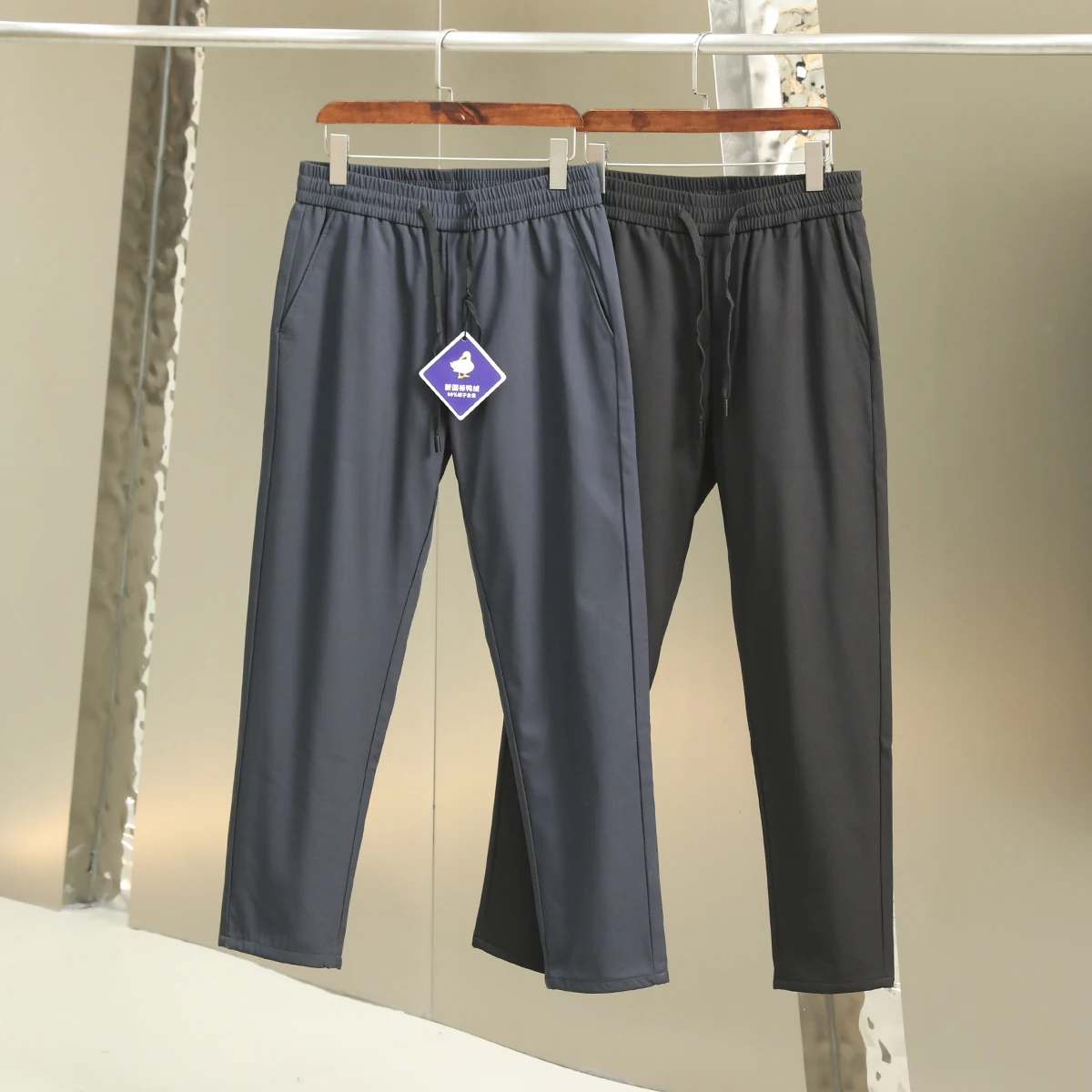 

Зимние модные мужские пуховые брюки с наполнителем из 90% пуха, ветрозащитные, водоотталкивающие, теплые, прямого кроя, для активного отдыха, повседневные, городские, стильные