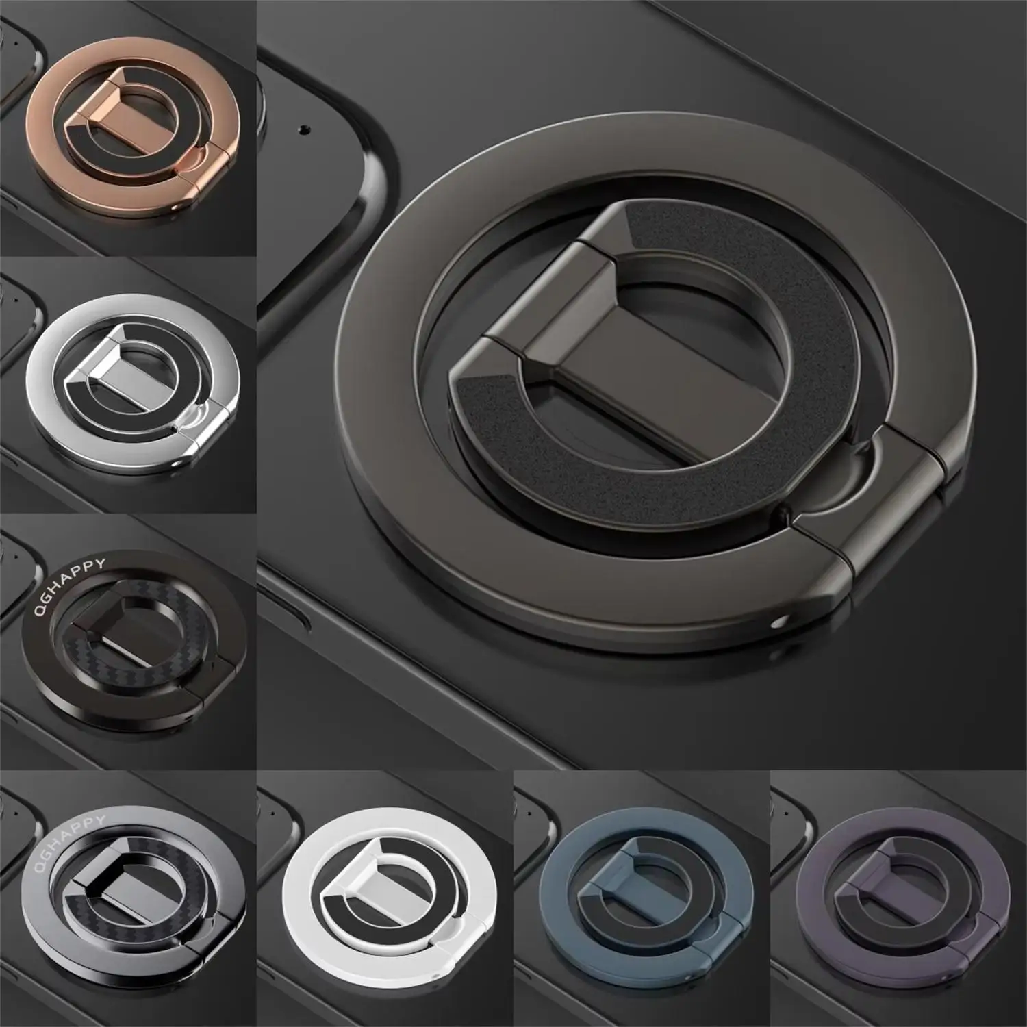 

Двусторонний магнитный кольцевой держатель для телефона для MagSafe, магнитная ручка с подставкой для iPhone 17/16/15/14 и других держателей-подставки для смартфона