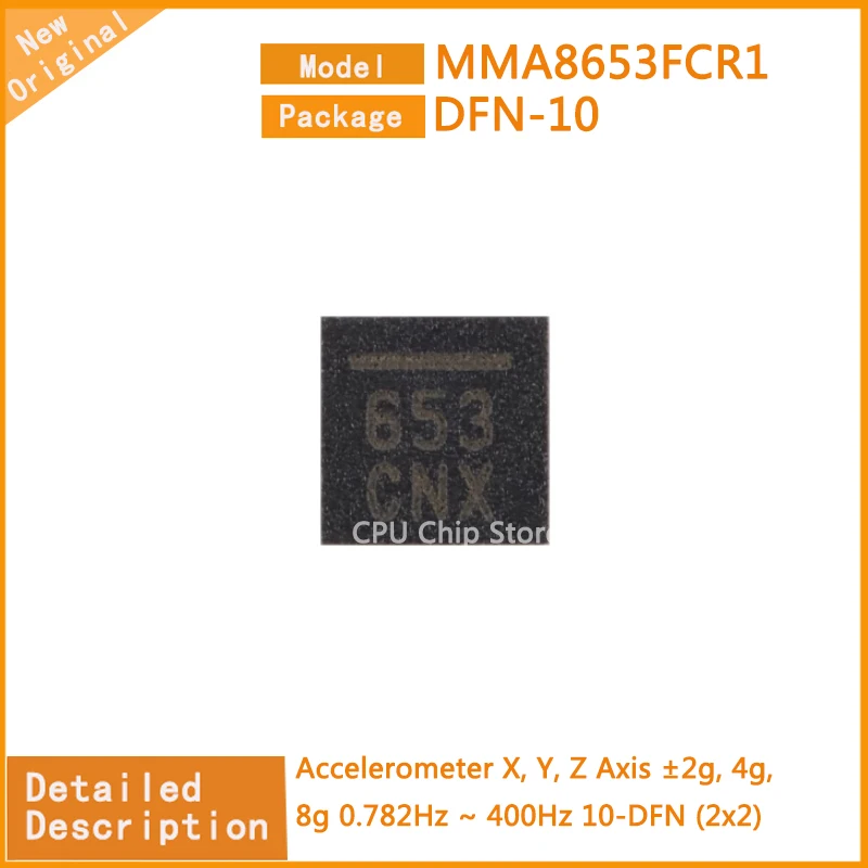 10Pcs/Lot  New Original  MMA8653FCR1  MMA8653  Accelerometer X, Y, Z Axis ±2g, 4g, 8g 0.782Hz ~ 400Hz 10-DFN (2x2)