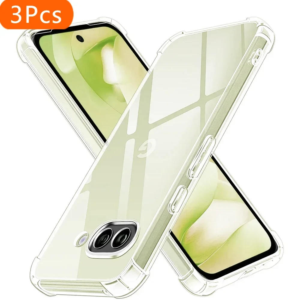 

3Pcs Ultra Shockproof Thin Silicone Soft Case For Google Pixel 9 9a 8 8a 7 7a 6 6a 5 5a Pro XL Transparent Clear Back Cover TPU