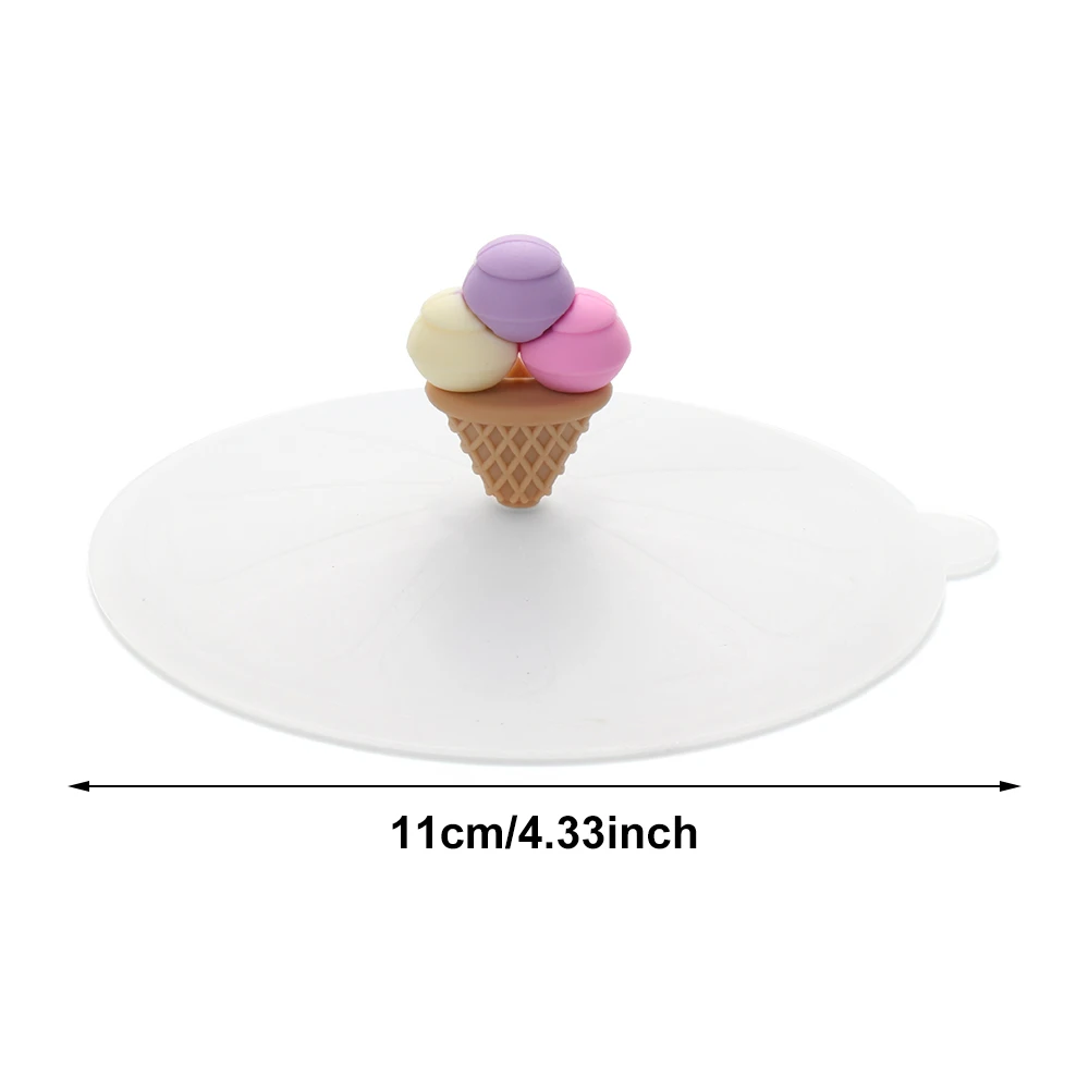 Silicone Cup Cover Dustproof  Cup Cover Transparent Cartoon Cute Heat-resistant Leak Proof Sealed Lids Cap