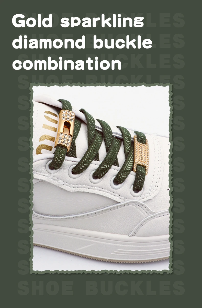 1 Paar elastische Schnürsenkel ohne Binden, mit glitzernden Diamant-Kreuzverschlüssen, Schnürsenkel-Charms, Sneaker-Schnallen für Metallschnürsenkel für Damen und Herren – Detail 1