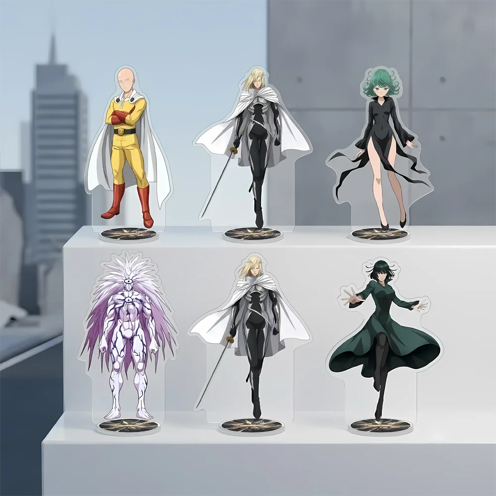 One Punch Man Anime Acrylic Stand Keychain 15CM Saitama Tatsumaki Boros King Garou Genos Desktop Decor Fan Merchandise