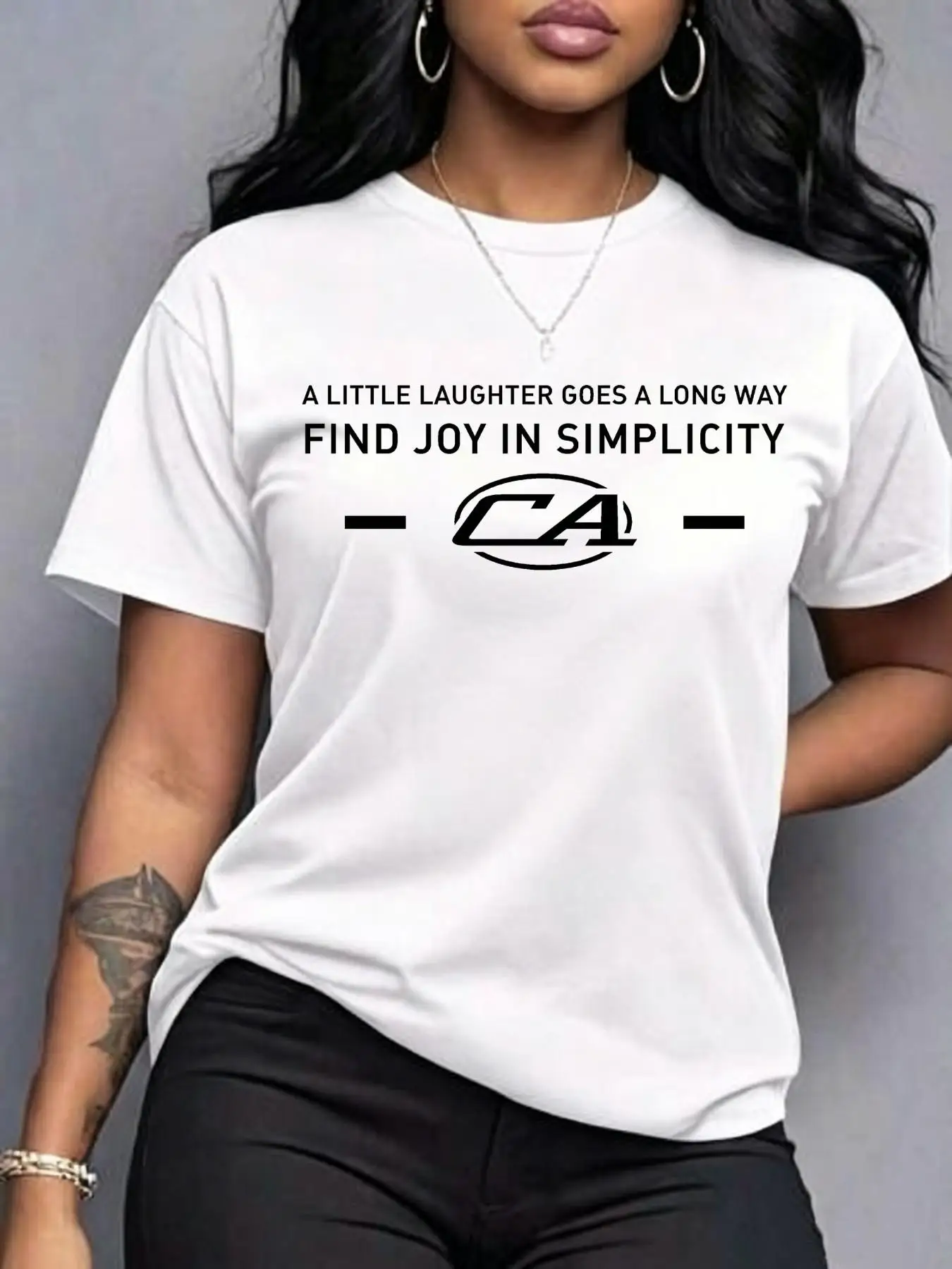 Women's Oversized Crew Neck T-Shirt Casual Loose-Fit Quick-Dry Cotton Print for Outdoor And Night out
