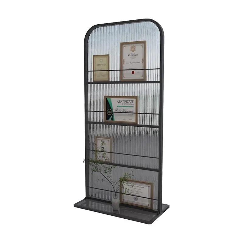 شركة، شاشة، تقسيم، حديث، بسيط، زجاج، رف كتب، مدخل فاخر خفيف #1