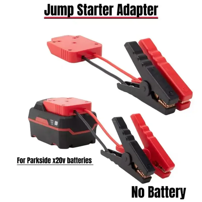 Jump Starter Adapter for Parkside X20V Batteries Car Battery Jumper Cables (Without Battery)