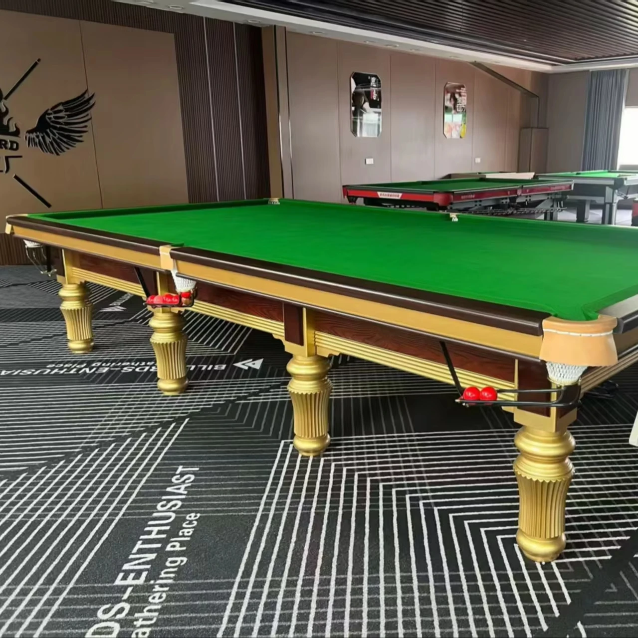2026 Factory Direct 12FT Snooker Table International Standard Solid Wood Slate Billiard Table