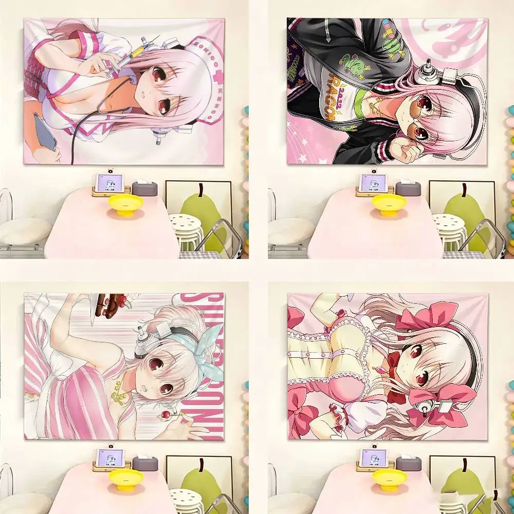 Super Sonico Flags Suitable For Party Club Outdoor Interior Wall Decoration Banner Fans
