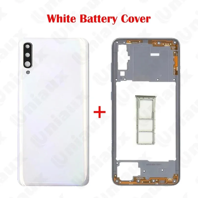 For Samsung Galaxy A70 2019 A705 SM-A705F Middle Frame Plate Bezel A70 Battery Back Cover Rear Door With Camera Lens Replace