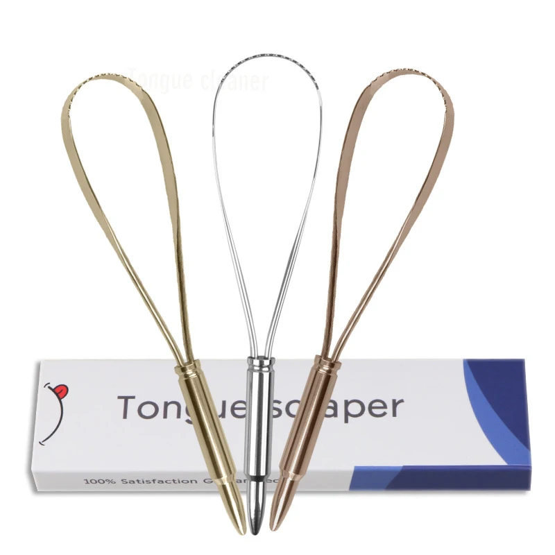 

Tongue Scraper Cleaner Dental Scrapper Tool Adult Surgical Grade Eliminate Bad Breath Stainless Steel Metal Tongue Scarper Brush