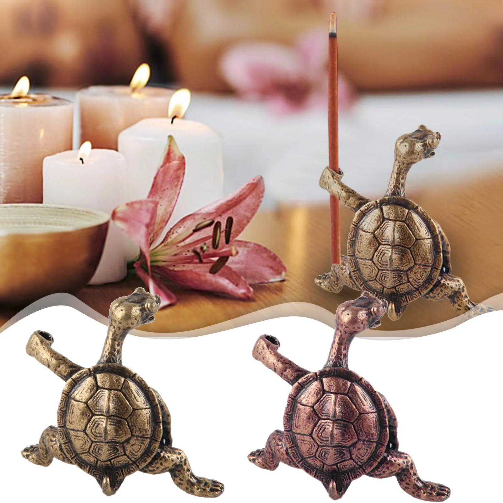 Turtle Shape Incense Stick Holder Copper Censer Bracket Household Accessory For Living Room Office Decoration Home Decoration