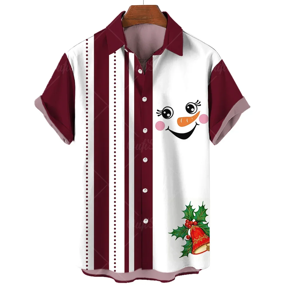 

New Christmas Clothing Men's Shirt Short Sleeve Tops 3d Santa Claus Graphic Male And Women Hip Hop Hawaiian Summer Summer Cool