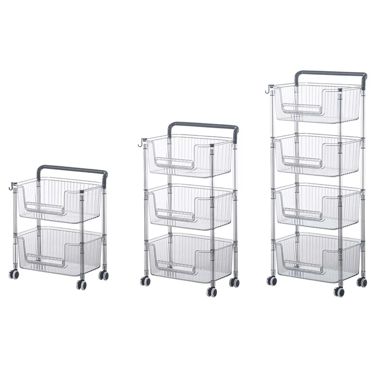 Rolling Cart Mobile Utility Cart Large Capacity Multi Layer Storage Trolley for Office Storage Basket for Office Kitchen Toys