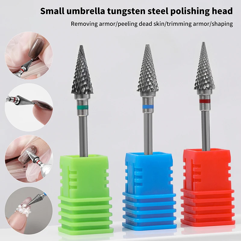 Tip Tungsten Carbide Nail Drill Bits Electric Manicure Drill Accessory Milling Cutters For Nail Gel Polish Remover Nail Tools