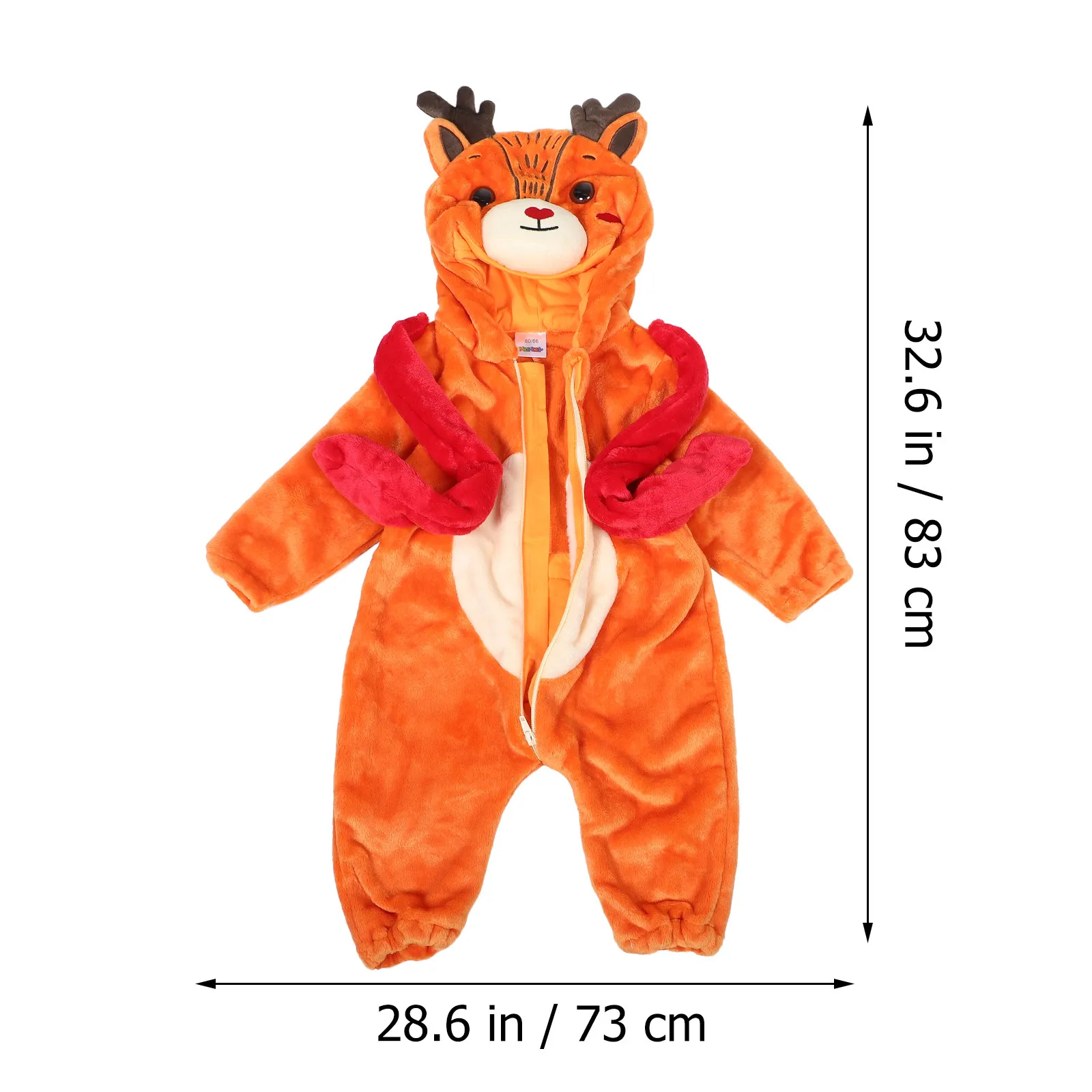Baby Reindeer Flannel Romper Unisex Soft Warm Sleepwear for Cold Months Autumn Winter Hooded Onesie Cute Cartoon Xmas Party