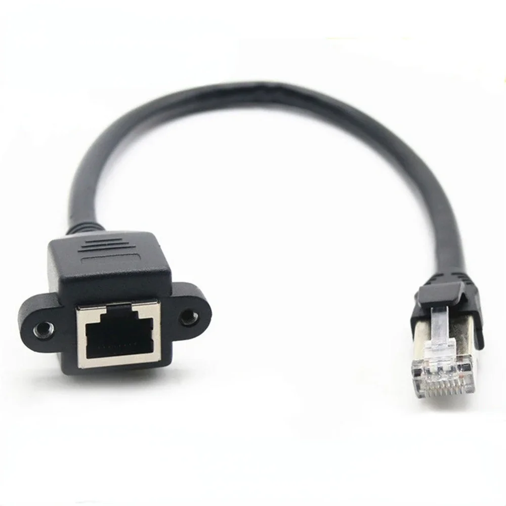 1 Pieces 30cm 50CM 100CM 150CM 8Pin RJ45 Cable Male to Female Screw Panel Mount Ethernet LAN Network 8 Pin Extension Cable