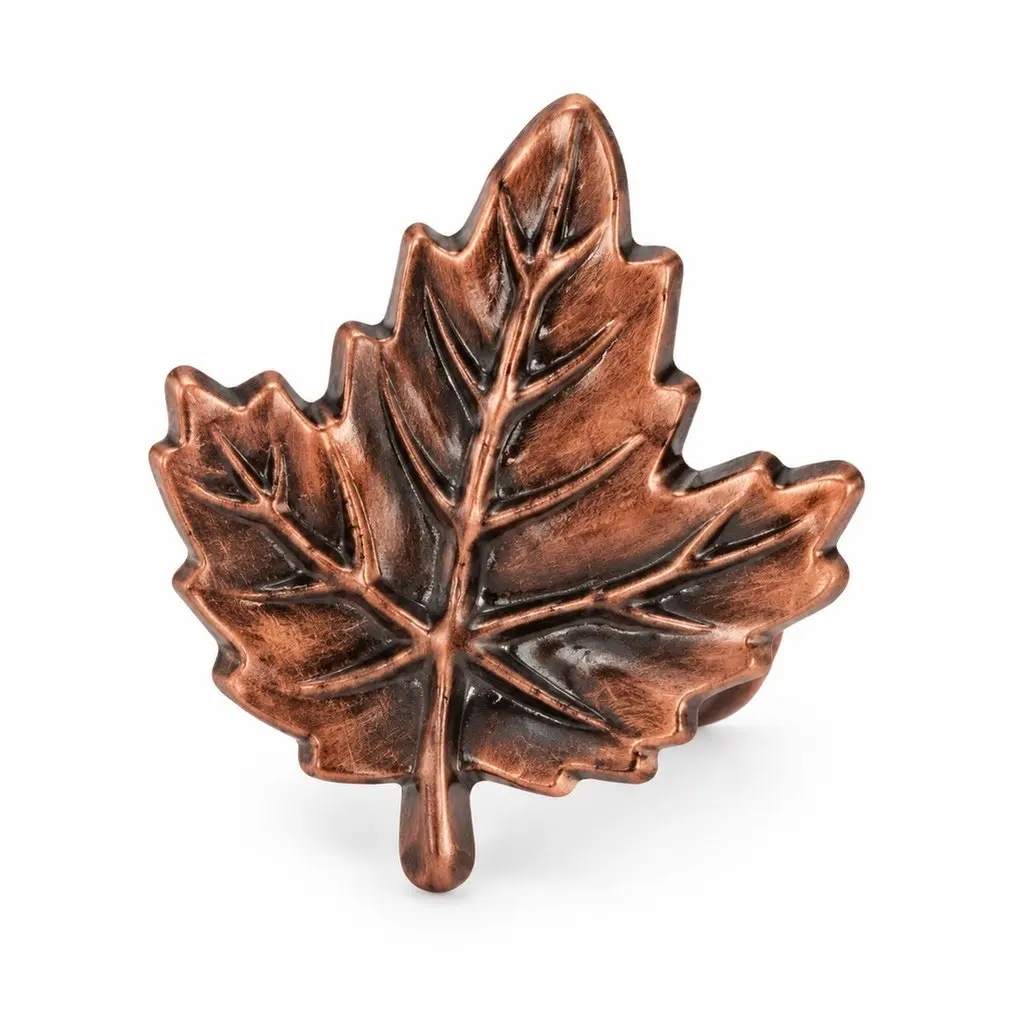 4Pcs Single Hole Drawer Pulls Zinc Alloy Maple Leaf Metal Cabinet Handles Smooth Surface for Home Furniture Drawer Pulls
