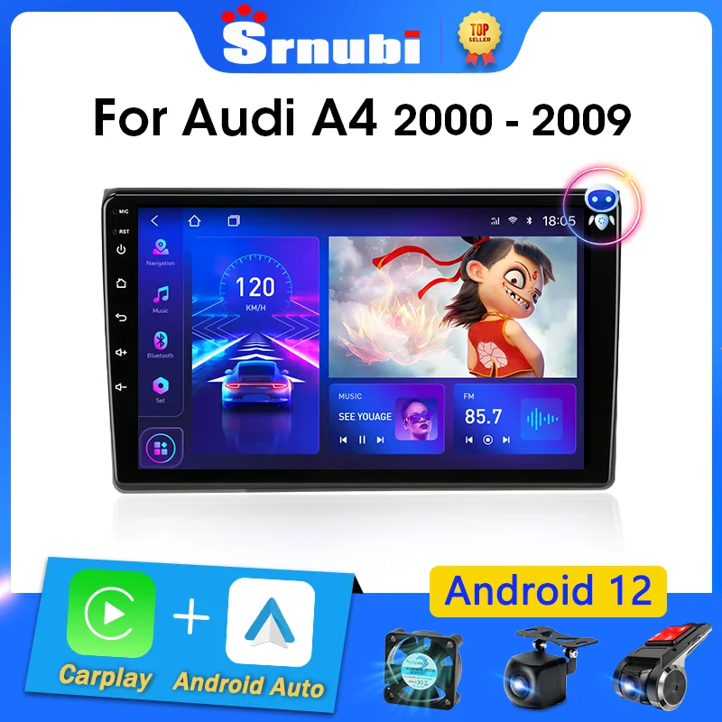 

Srnubi 2 Din Android 12 Carplay Car Radio for Audi A4 A4L 2000 - 2009 S4 RS4 B6 B7 Multimedia Player GPS Stereo 4G IPS Autoradio